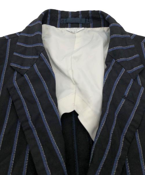 COMME des GARCONS HOMME DEUX（コムデギャルソン オム ドゥ）COMME des GARCONS HOMME DEUX (コムデギャルソン オム ドゥ) ストライプセットアップスーツ ブラック×ネイビー サイズ:SIZE XSの古着・服飾アイテム