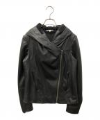 HELMUT LANGヘルムートラング）の古着「フーデッドレザージャケット」｜ブラック