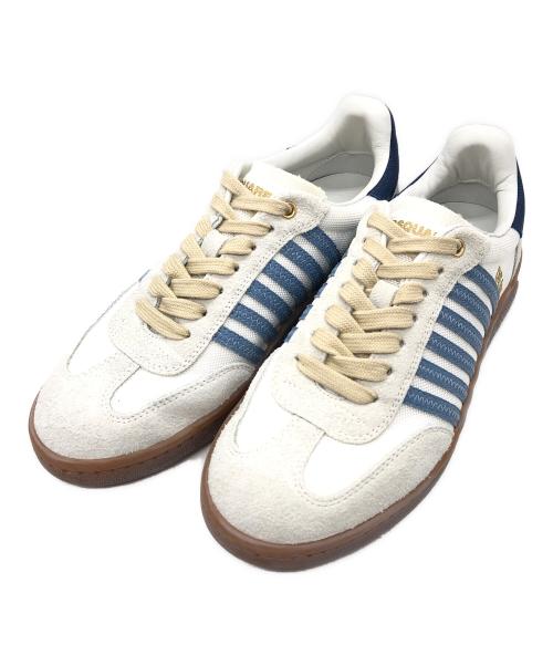 DSQUARED2（ディースクエアード）DSQUARED2 (ディースクエアード) ロゴ入り Boxer スニーカー ホワイト×ブルー サイズ:SIZE 39の古着・服飾アイテム