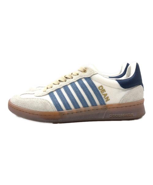 DSQUARED2（ディースクエアード）DSQUARED2 (ディースクエアード) ロゴ入り Boxer スニーカー ホワイト×ブルー サイズ:SIZE 39の古着・服飾アイテム