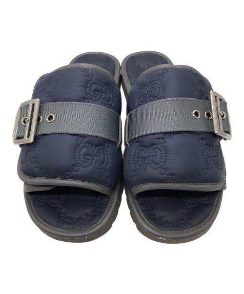 GUCCI（グッチ）GUCCI (グッチ) GGキルティングサンダル ネイビー サイズ:SIZE 9の古着・服飾アイテム