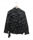 tricot COMME des GARCONSトリココムデギャルソン）の古着「丸襟フリルティアードブラウス」｜ブラック