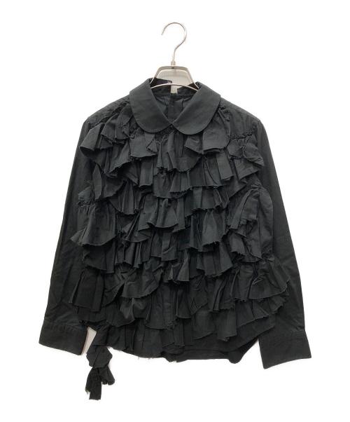 tricot COMME des GARCONS（トリココムデギャルソン）tricot COMME des GARCONS (トリココムデギャルソン) 丸襟フリルティアードブラウス ブラック サイズ:SIZE Sの古着・服飾アイテム