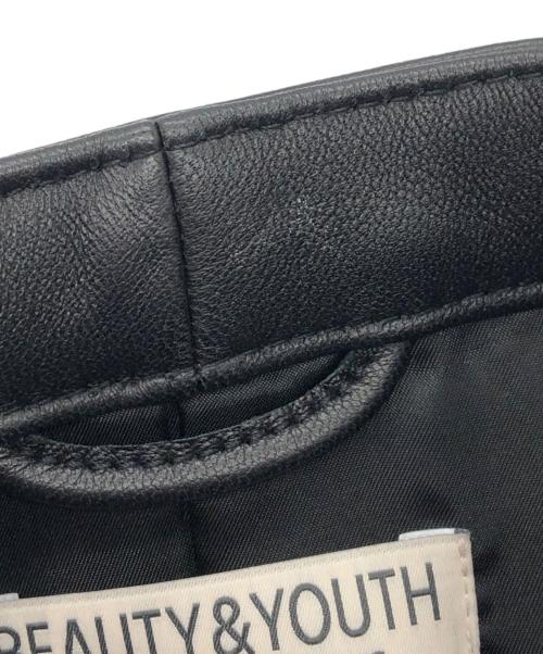 BEAUTY&YOUTH（ビューティーアンドユース）BEAUTY&YOUTH (ビューティーアンドユース) シープレザーシングルライダースジャケット ブラック サイズ:SIZE Mの古着・服飾アイテム