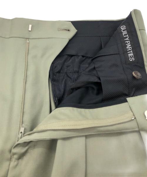 WACKO MARIA（ワコマリア）WACKO MARIA (ワコマリア) DORMEUIL (ドーメル) PLEATED TROUSERS グリーン サイズ:SIZE Lの古着・服飾アイテム
