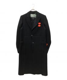 OFFWHITE（オフホワイト）の古着「ラバーロゴメルトンコート」｜ブラック