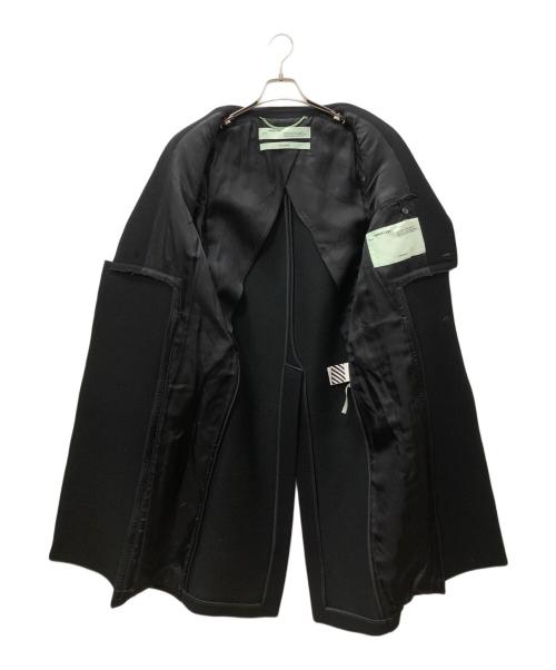 OFFWHITE（オフホワイト）OFFWHITE (オフホワイト) ラバーロゴメルトンコート ブラック サイズ:SIZE Sの古着・服飾アイテム