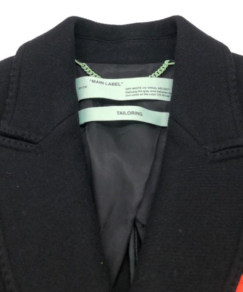 OFFWHITE（オフホワイト）OFFWHITE (オフホワイト) ラバーロゴメルトンコート ブラック サイズ:SIZE Sの古着・服飾アイテム