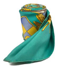 HERMES（エルメス）の古着「カレ90 シルクスカーフ BRITISH HERALDRY(英国紋章)」｜グリーン