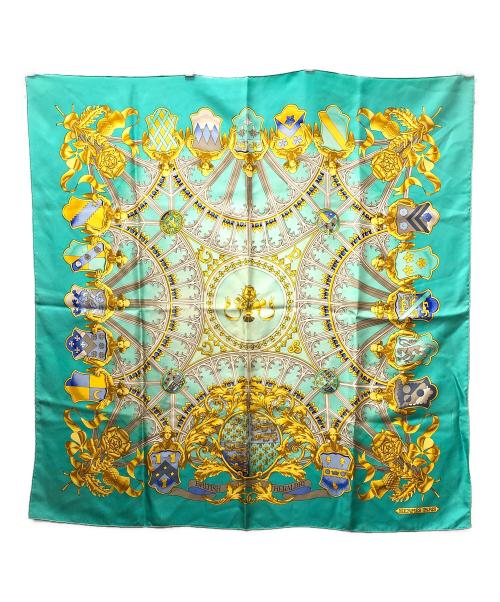 HERMES（エルメス）HERMES (エルメス) カレ90 シルクスカーフ BRITISH HERALDRY(英国紋章) グリーン サイズ:下記参照の古着・服飾アイテム