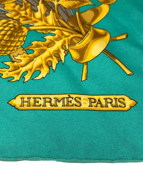 HERMES（エルメス）HERMES (エルメス) カレ90 シルクスカーフ BRITISH HERALDRY(英国紋章) グリーン サイズ:下記参照の古着・服飾アイテム