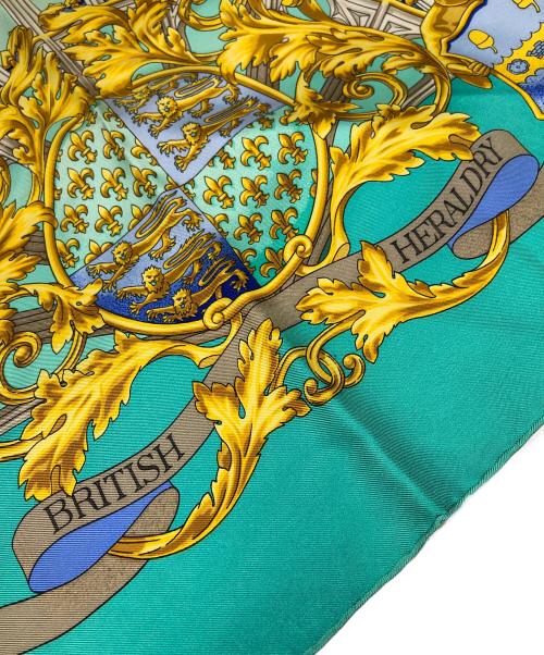 HERMES（エルメス）HERMES (エルメス) カレ90 シルクスカーフ BRITISH HERALDRY(英国紋章) グリーン サイズ:下記参照の古着・服飾アイテム