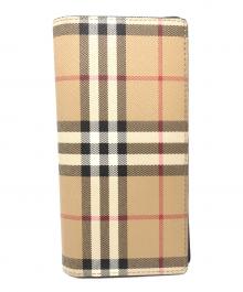 BURBERRY（バーバリー）の古着「コンチネンタルウォレット/長財布/チェック」｜ベージュ