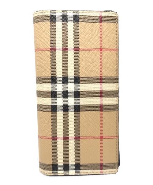 BURBERRY（バーバリー）BURBERRY (バーバリー) コンチネンタルウォレット/長財布/チェック ベージュの古着・服飾アイテム