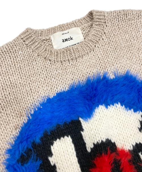 amok（アモク）amok (アモク) TARGET KNIT/ターゲットニット ベージュ サイズ:Mの古着・服飾アイテム