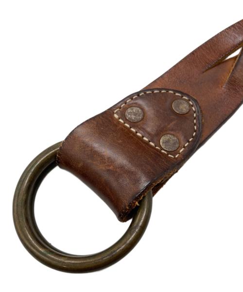 RRL（ダブルアールエル）RRL (ダブルアールエル) 編み込みレザーベルト ブラウンの古着・服飾アイテム