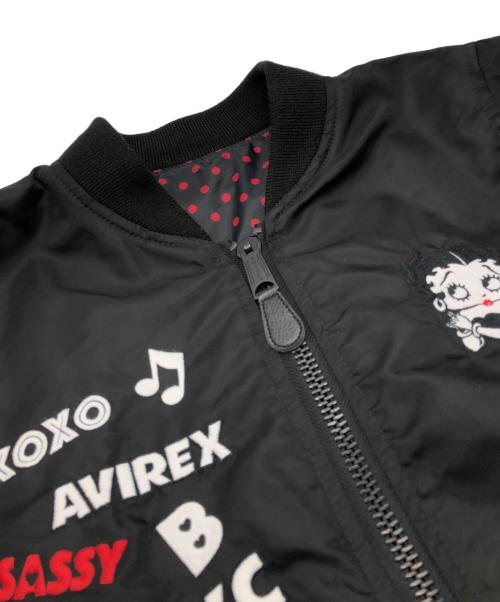 AVIREX（アヴィレックス）AVIREX (アヴィレックス) BETTY BOOP (ベティー・ブープ) LIGHT MA-1 ブラック サイズ:Mの古着・服飾アイテム