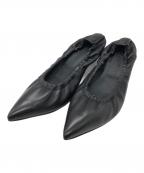 CORSO ROMA 9×PLAIN PEOPLEコルソローマノーヴェ×プレインピープル）の古着「別注ギャザーパンプス」｜ブラック