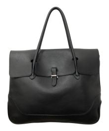 PELLE MORBIDA（ペッレモルビダ）の古着「Maiden Voyage フラップトートバッグ」｜ブラック