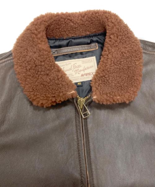 AVIREX（アヴィレックス）AVIREX (アヴィレックス) G-1 レザーフライトジャケット ブラウン サイズ:40の古着・服飾アイテム