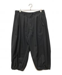 GROUND Y（グラウンドワイ）の古着「WOOL POLYESTER GABARDINE BALLOON PANTS」｜ブラック
