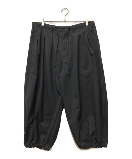 GROUND Y（グラウンドワイ）GROUND Y (グラウンドワイ) WOOL POLYESTER GABARDINE BALLOON PANTS ブラック サイズ:3の古着・服飾アイテム