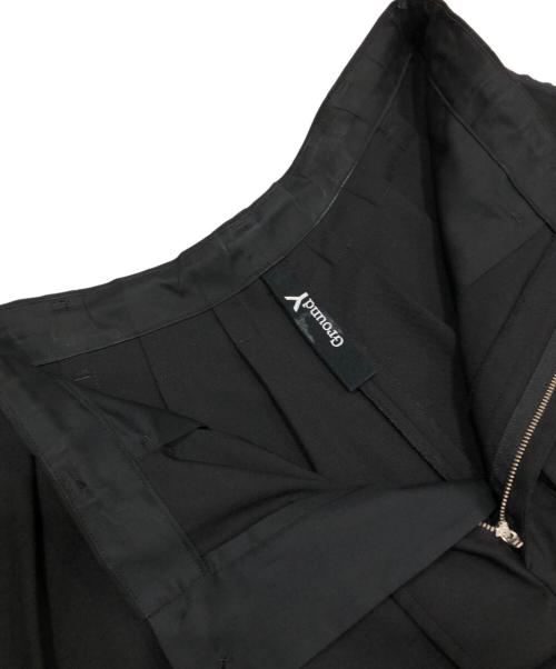 GROUND Y（グラウンドワイ）GROUND Y (グラウンドワイ) WOOL POLYESTER GABARDINE BALLOON PANTS ブラック サイズ:3の古着・服飾アイテム