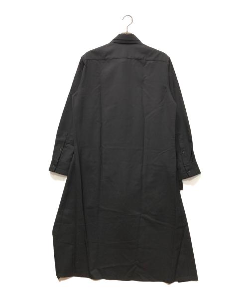 GROUND Y（グラウンドワイ）GROUND Y (グラウンドワイ) ダブルカラーバックロングシャツ ブラック サイズ:3の古着・服飾アイテム