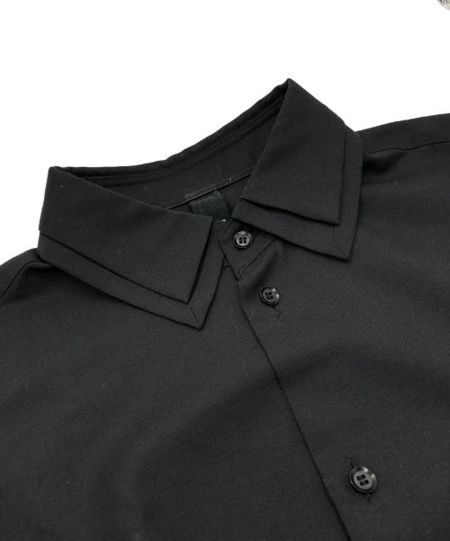 GROUND Y（グラウンドワイ）GROUND Y (グラウンドワイ) ダブルカラーバックロングシャツ ブラック サイズ:3の古着・服飾アイテム