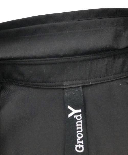 GROUND Y（グラウンドワイ）GROUND Y (グラウンドワイ) ダブルカラーバックロングシャツ ブラック サイズ:3の古着・服飾アイテム