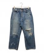 MADISON BLUEマディソンブルー）の古着「CRASHED SAROUEL PT DENIM」｜インディゴ