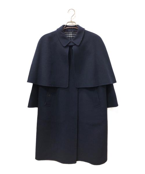 Burberry's（バーバリーズ）Burberry's (バーバリーズ) ケープ付ウールコート ネイビー サイズ:SIZE Mの古着・服飾アイテム