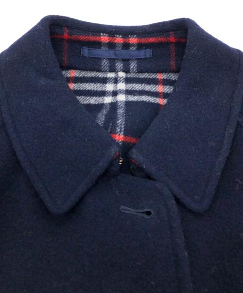 Burberry's（バーバリーズ）Burberry's (バーバリーズ) ケープ付ウールコート ネイビー サイズ:SIZE Mの古着・服飾アイテム