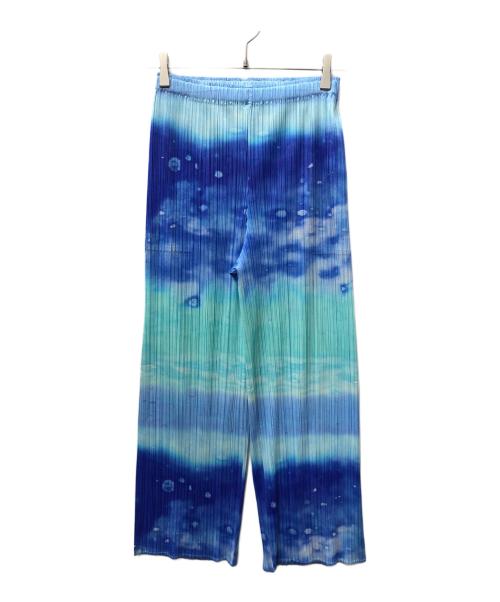 PLEATS PLEASE（プリーツプリーズ）PLEATS PLEASE (プリーツプリーズ) Sea Bubble Trousers/プリーツパンツ/シー プリーツ トラウザー ブルー サイズ:SIZE FREEの古着・服飾アイテム
