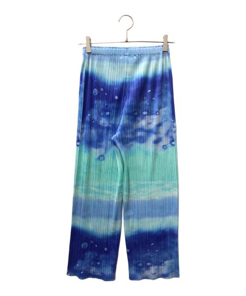 PLEATS PLEASE（プリーツプリーズ）PLEATS PLEASE (プリーツプリーズ) Sea Bubble Trousers/プリーツパンツ/シー プリーツ トラウザー ブルー サイズ:SIZE FREEの古着・服飾アイテム