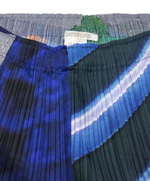 PLEATS PLEASE（プリーツプリーズ）PLEATS PLEASE (プリーツプリーズ) CITY COLLAGE/プリーツパンツ ネイビー×グリーン サイズ:SIZE FREEの古着・服飾アイテム