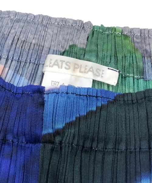 PLEATS PLEASE（プリーツプリーズ）PLEATS PLEASE (プリーツプリーズ) CITY COLLAGE/プリーツパンツ ネイビー×グリーン サイズ:SIZE FREEの古着・服飾アイテム