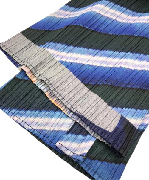 PLEATS PLEASE（プリーツプリーズ）PLEATS PLEASE (プリーツプリーズ) CITY COLLAGE/プリーツパンツ ネイビー×グリーン サイズ:SIZE FREEの古着・服飾アイテム