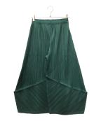 PLEATS PLEASEプリーツプリーズ）の古着「THICKER BOTTOMS/ワイドプリーツパンツ」｜グリーン