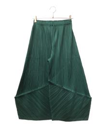 PLEATS PLEASE（プリーツプリーズ）の古着「THICKER BOTTOMS/ワイドプリーツパンツ」｜グリーン