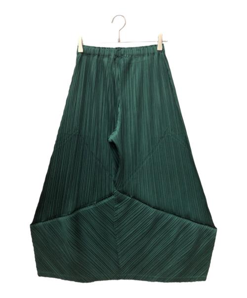 PLEATS PLEASE（プリーツプリーズ）PLEATS PLEASE (プリーツプリーズ) THICKER BOTTOMS/ワイドプリーツパンツ グリーン サイズ:記載なしの古着・服飾アイテム