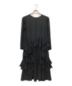 COMME des GARCONS COMME des GARCONSコムデギャルソン コムデギャルソン）の古着「シアーフリルワンピース」｜ブラック