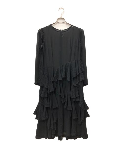 COMME des GARCONS COMME des GARCONS（コムデギャルソン コムデギャルソン）COMME des GARCONS COMME des GARCONS (コムデギャルソン コムデギャルソン) シアーフリルワンピース ブラック サイズ:XSの古着・服飾アイテム