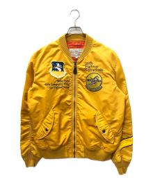 AVIREX（アヴィレックス）の古着「TIGER&MUSTANG MA-1 フライトジャケット」｜イエロー