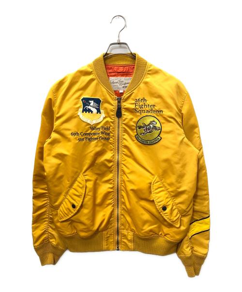 AVIREX（アヴィレックス）AVIREX (アヴィレックス) TIGER&MUSTANG MA-1 フライトジャケット イエロー サイズ:SIZE XLの古着・服飾アイテム