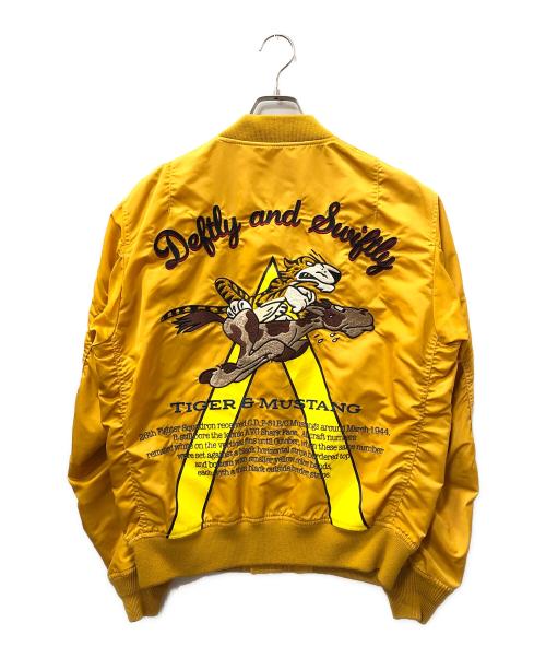 AVIREX（アヴィレックス）AVIREX (アヴィレックス) TIGER&MUSTANG MA-1 フライトジャケット イエロー サイズ:SIZE XLの古着・服飾アイテム