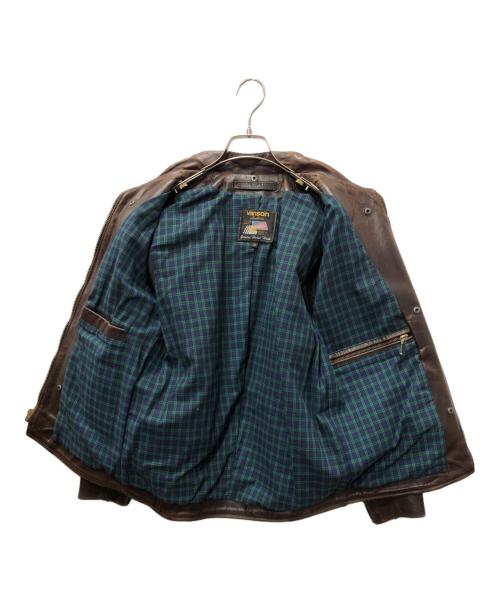 VANSON（バンソン）VANSON (バンソン) ホースハイドシングルライダースジャケット ブラウン サイズ:SIZE 36の古着・服飾アイテム