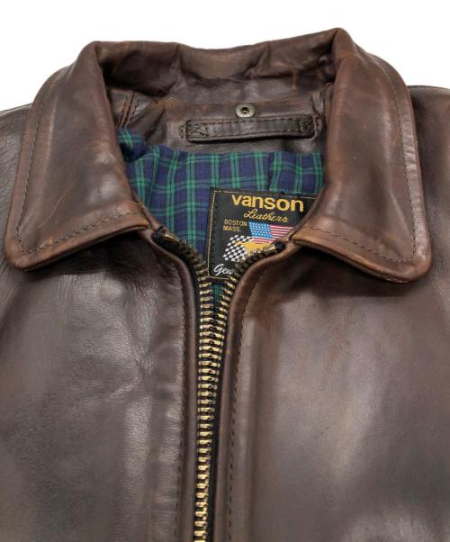 VANSON（バンソン）VANSON (バンソン) ホースハイドシングルライダースジャケット ブラウン サイズ:SIZE 36の古着・服飾アイテム