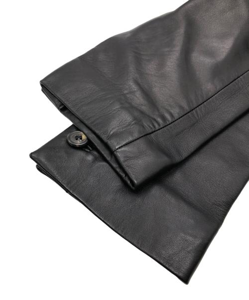 Salvatore Ferragamo（サルヴァトーレ フェラガモ）Salvatore Ferragamo (サルヴァトーレ フェラガモ) レザー3Bテーラードジャケット ブラック サイズ:SIZE 48の古着・服飾アイテム