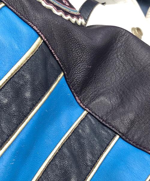 JH Design（ジェイエイチデザイン）JH Design (ジェイエイチデザイン) COWBOYS オールレザースタジャン ホワイト×ネイビー サイズ:SIZE Mの古着・服飾アイテム